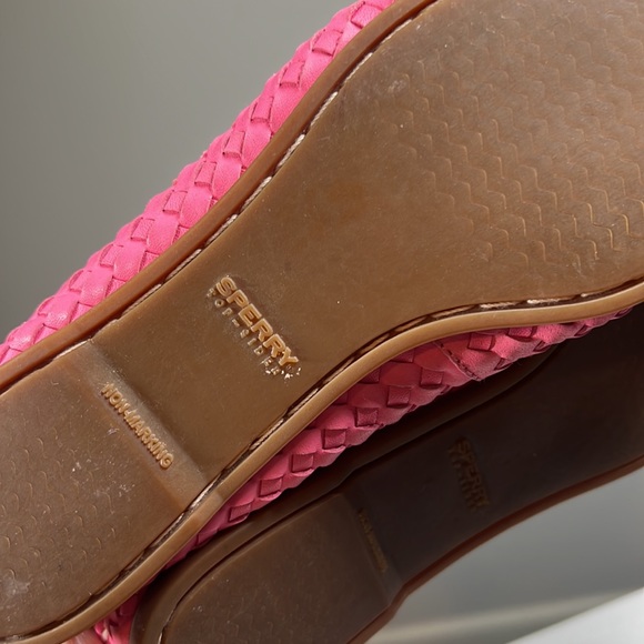 Sperry Top-Sider Audrey Woven Leather Boat Shoes in Pink/Brown 7.5 - Picture 10 of 12